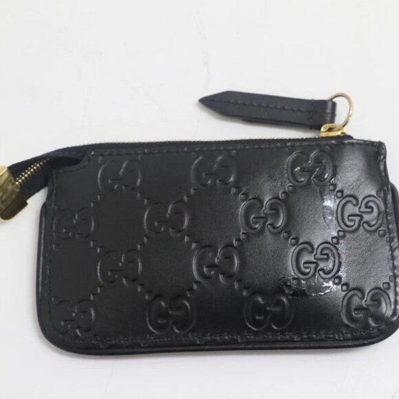 GUCCI Guccissima Black Leather Coin Case 447964 - Picture 2 of 10